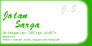 jolan sarga business card